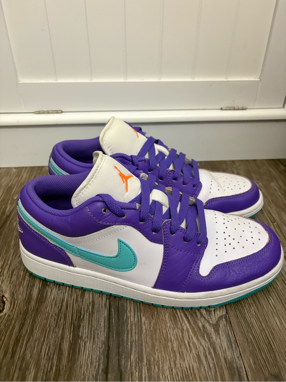 Nike Air Jordan 1 Low SE Purple & White & Teal Men’s 8